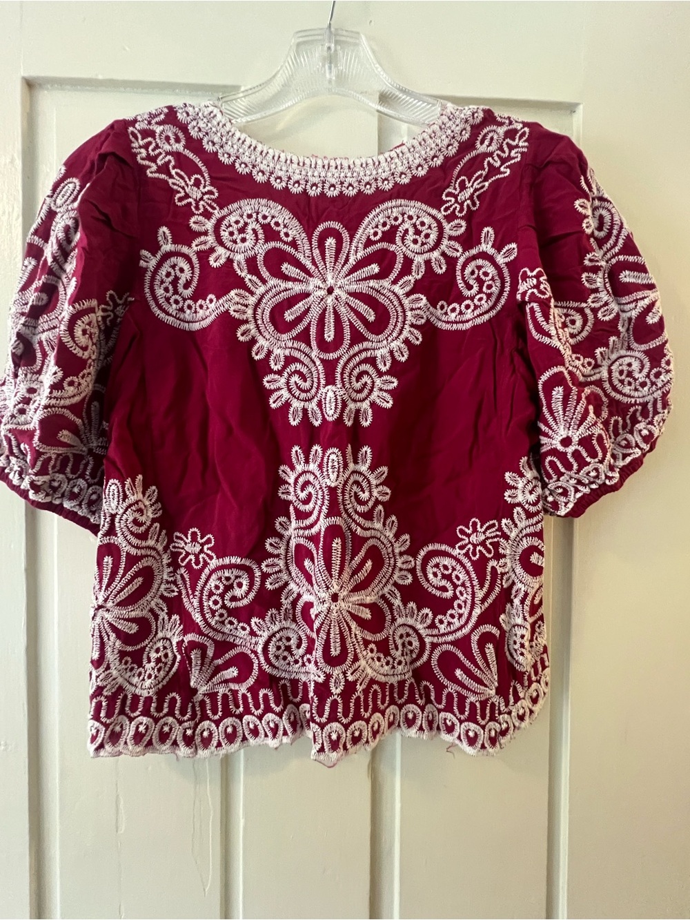 Embroidered Magenta Women’s Top